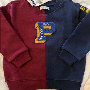 Ralph Lauren Kids' Maroon and Navy Sweatshirt